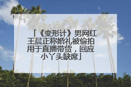 《变形计》男网红王晨正称婚礼被偷拍用于直播带货，回应小丫头缺席