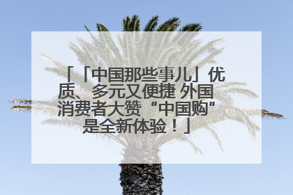 「中国那些事儿」优质、多元又便捷 外国消费者大赞“中国购”是全新体验！