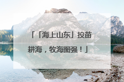 「海上山东」投苗耕海，牧海图强！