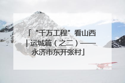 “千万工程”看山西｜运城篇（之二）——永济市东开张村