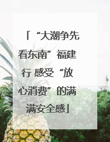 “大潮争先看东南”福建行 感受“放心消费”的满满安全感