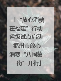 “放心消费在福建”行动省级试点启动 福州市放心消费“八闽第一街”开街