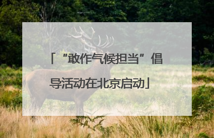 “敢作气候担当”倡导活动在北京启动