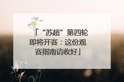 “苏超”第四轮即将开赛：这份观赛指南请收好