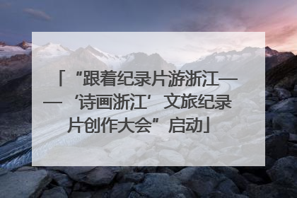 “跟着纪录片游浙江——‘诗画浙江’文旅纪录片创作大会”启动