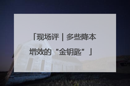 现场评｜多些降本增效的“金钥匙”