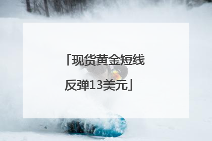 现货黄金短线反弹13美元