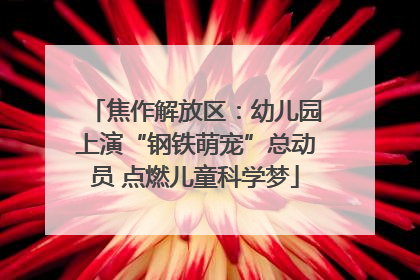 焦作解放区：幼儿园上演“钢铁萌宠”总动员 点燃儿童科学梦