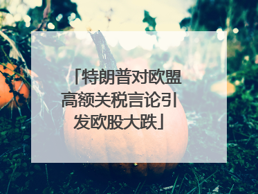 特朗普对欧盟高额关税言论引发欧股大跌