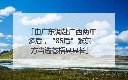 由广东调赴广西两年多后，“85后”张东方当选苍梧县县长