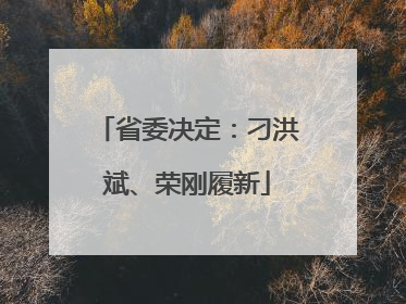 省委决定：刁洪斌、荣刚履新
