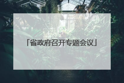 省政府召开专题会议