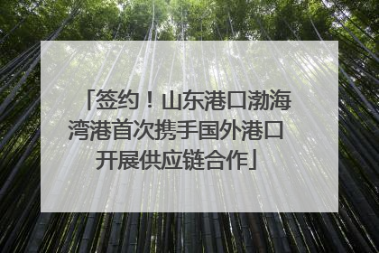 签约！山东港口渤海湾港首次携手国外港口开展供应链合作