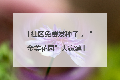 社区免费发种子，“金美花园”大家建
