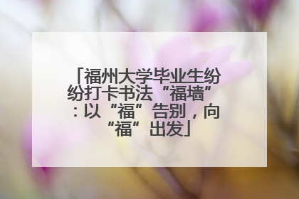 福州大学毕业生纷纷打卡书法“福墙”：以“福”告别，向“福”出发