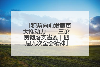 积蓄向前发展更大推动力——三论贯彻落实省委十四届九次全会精神