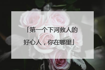 第一个下河救人的好心人，你在哪里