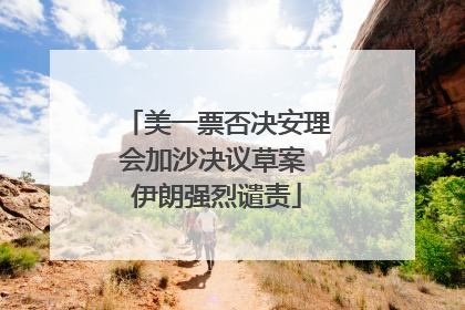 美一票否决安理会加沙决议草案 伊朗强烈谴责