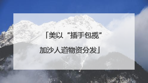 美以“插手包揽”加沙人道物资分发