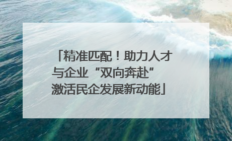 精准匹配！助力人才与企业“双向奔赴” 激活民企发展新动能