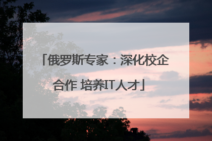 俄罗斯专家：深化校企合作 培养IT人才