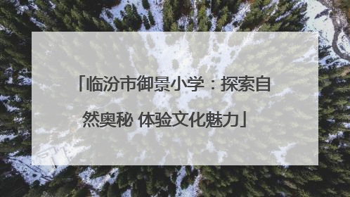 临汾市御景小学：探索自然奥秘 体验文化魅力