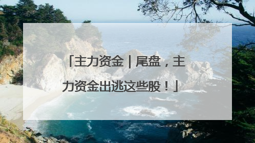 主力资金｜尾盘，主力资金出逃这些股！