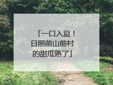 一口入夏！日照前山前村的甜瓜熟了