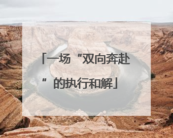 一场“双向奔赴”的执行和解