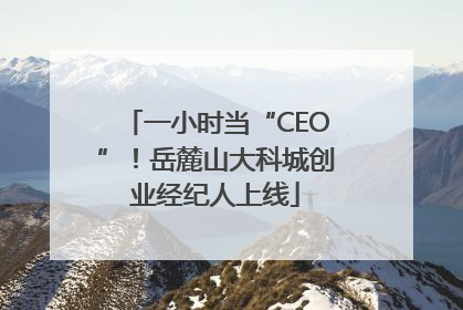 一小时当“CEO”！岳麓山大科城创业经纪人上线