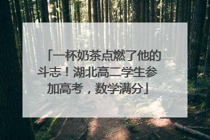 一杯奶茶点燃了他的斗志！湖北高二学生参加高考，数学满分