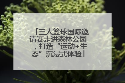 三人篮球国际邀请赛走进森林公园，打造“运动+生态”沉浸式体验