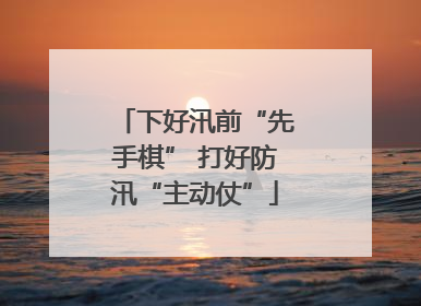下好汛前“先手棋” 打好防汛“主动仗”
