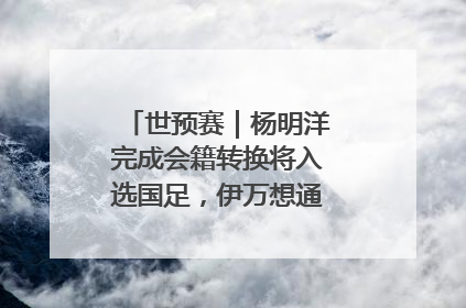 世预赛｜杨明洋完成会籍转换将入选国足，伊万想通了要打双后腰？