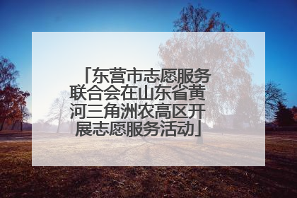 东营市志愿服务联合会在山东省黄河三角洲农高区开展志愿服务活动