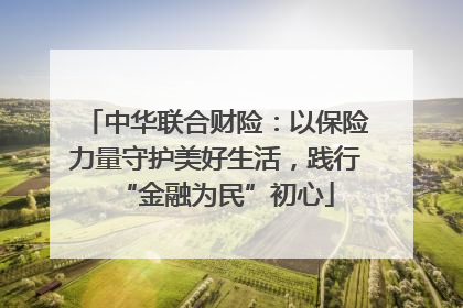 中华联合财险：以保险力量守护美好生活，践行“金融为民”初心