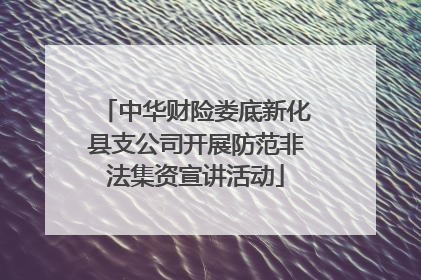 中华财险娄底新化县支公司开展防范非法集资宣讲活动