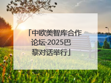 中欧美智库合作论坛·2025巴黎对话举行