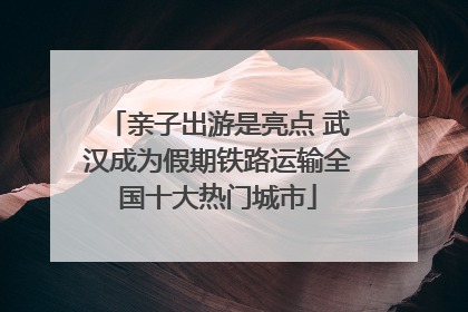 亲子出游是亮点 武汉成为假期铁路运输全国十大热门城市