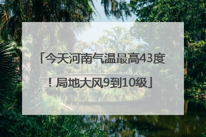 今天河南气温最高43度！局地大风9到10级