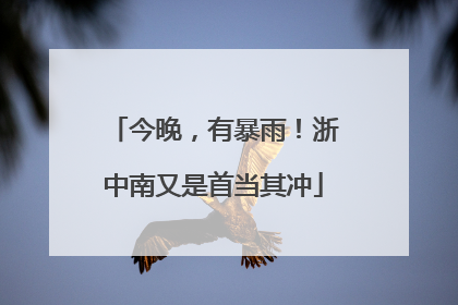 今晚，有暴雨！浙中南又是首当其冲