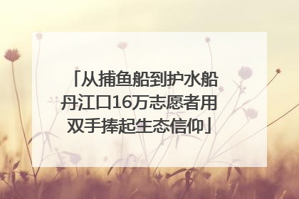 从捕鱼船到护水船 丹江口16万志愿者用双手捧起生态信仰