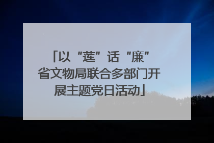 以“莲”话“廉” 省文物局联合多部门开展主题党日活动