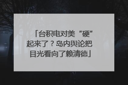 台积电对美“硬”起来了？岛内舆论把目光看向了赖清德