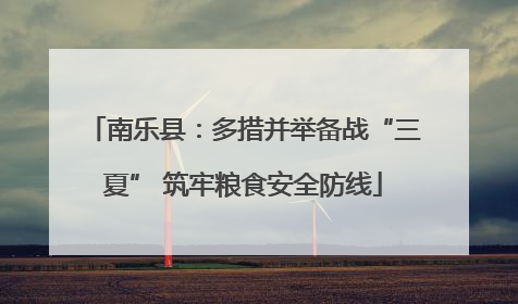 南乐县：多措并举备战“三夏” 筑牢粮食安全防线