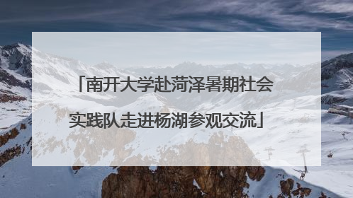 南开大学赴菏泽暑期社会实践队走进杨湖参观交流