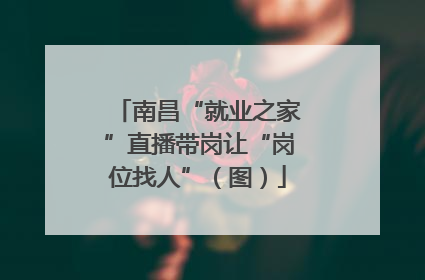 南昌“就业之家”直播带岗让“岗位找人”（图）