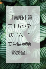 南阳市第二十五小学庆“六一”美育展演精彩纷呈