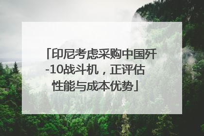 印尼考虑采购中国歼-10战斗机，正评估性能与成本优势