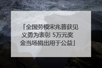全国劳模宋兆普获见义勇为表彰 5万元奖金当场捐出用于公益